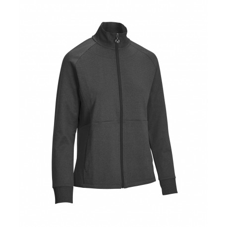 Callaway Midweight Waffle Fleece Jacket - Caviar Shade Heather