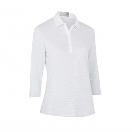 Callaway Space Dye Jersey dámské golfové polo s 3/4 rukávem - Brilliant White