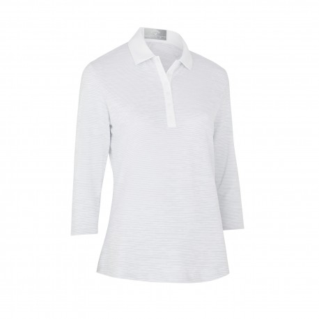 Callaway Space Dye Jersey dámské golfové polo s 3/4 rukávem - Brilliant White