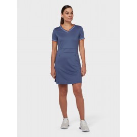 Callaway V-Neck Colourblock golfové šaty - Blue Indigo