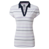 FootJoy Cap Sleeve Birdseye Stripe dámské golfové polo - White/Navy