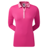 FootJoy Houndstooth Trim 3/4 Sleeve dámské golfové polo - Pink