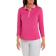 FootJoy Houndstooth Trim 3/4 Sleeve dámské golfové polo - Pink