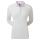 FootJoy Houndstooth Trim 3/4 Sleeve dámské golfové polo - White/Purple