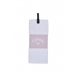 Callaway Tri-Fold golfový ručník - Mauve/White