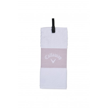 Callaway Tri-Fold golfový ručník - Mauve/White