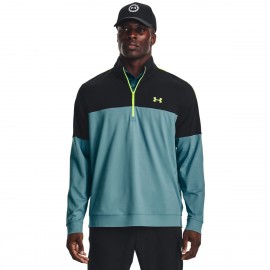 Under Armour Storm Midlayer HZ pánská golfová mikina - Still Water/Black/Lime Surge