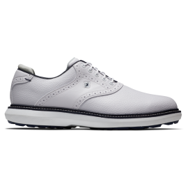 FootJoy Traditions Spikeless pánské golfové boty - White/Navy