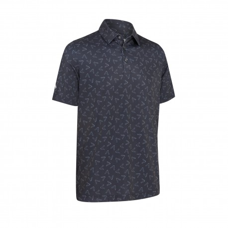 Callaway All Over Large Chev Printed pánské polo - Caviar