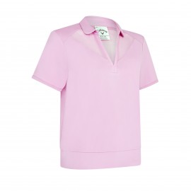 Callaway Waist Length Mesh Detail dámské polo - Orchid