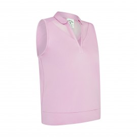 Callaway Waist Length Mesh Detail Sleeveless dámské polo - Orchid