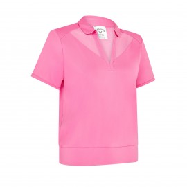 Callaway Waist Length Mesh Detail dámské polo - Cheeky Pink