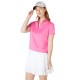 Callaway Waist Length Mesh Detail dámské polo - Cheeky Pink