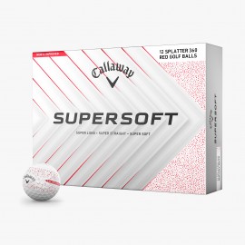 Callaway Supersoft Splatter Red 25 golfové míčky bílé, 12 ks