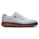 FootJoy Traditions Spikeless Blucher pánské golfové boty - White/White/Brick