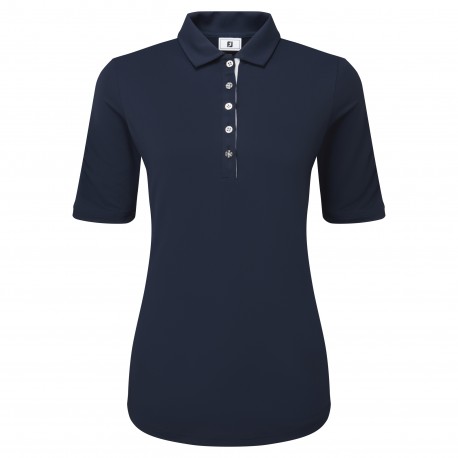 FootJoy Half Sleeve Rushed Lisle dámské polo - Navy