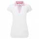 FootJoy Cap Sleeve Print Trim Lisle dámské polo - White/Pink Lemonade