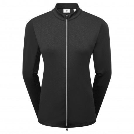 FootJoy Full-Zip Debossed Midlayer dámská mikina - Black FootJoy Full-Zip Debossed Midlayer dámská mikina - Black