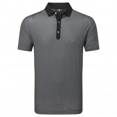 FootJoy Checker Print Lisle pánské polo - Black/White