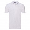 FootJoy Bounce Print Pique pánské polo - White/Hibiscus/Flint