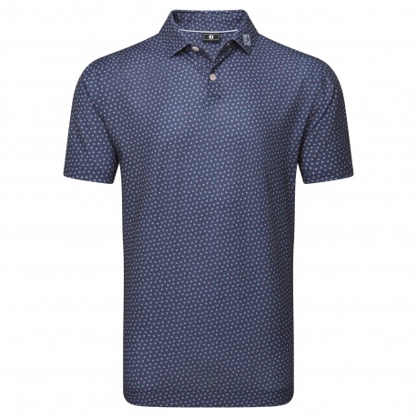 FootJoy Bounce Print Pique pánské polo - Dark Denim