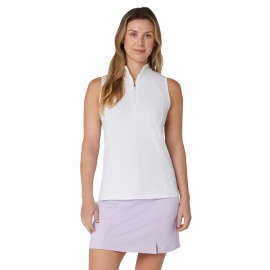 Callaway Sleeveless Rib Play Zip Mock dámské polo - Brilliant White