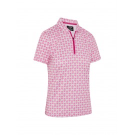 Callaway Deco Geo Print Mesh Insert dámské polo - Fuchsia Purple