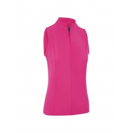 Callaway Sleeveless Rib Play Zip Mock dámské polo - Fuchsia Purple