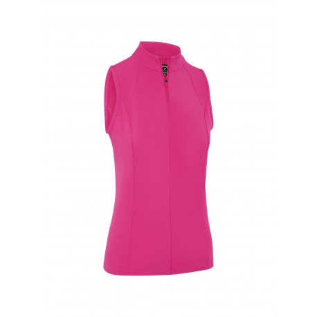 Callaway Sleeveless Rib Play Zip Mock dámské polo - Fuchsia Purple