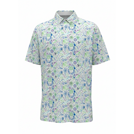 Callaway Nautical Conversational Print pánské polo - Bright White