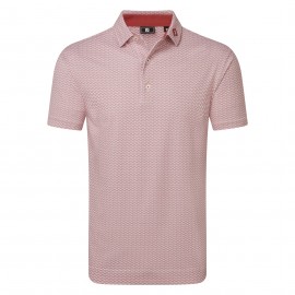 FootJoy Scallop Geo Pique pánské polo - Nantucket Red