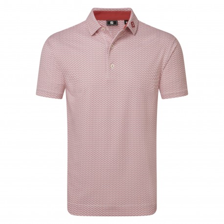 FootJoy Scallop Geo Pique pánské polo - Nantucket Red