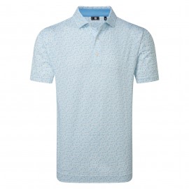 FootJoy Surfs Up Print Lisle pánské polo - Deep Reef/White/Sea Glass/Blue Reef
