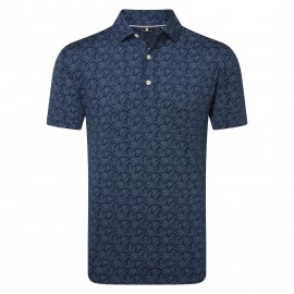 FootJoy Wingtip Floral Lisle pánské polo - Navy/White