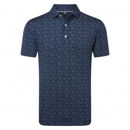 FootJoy Wingtip Floral Lisle pánské polo - Navy/White
