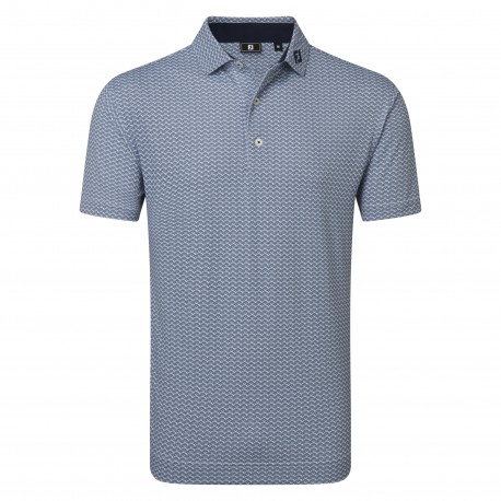 FootJoy Scallop Geo Pique pánské polo - Navy