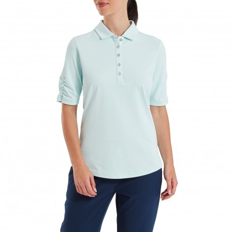 FootJoy Half Sleeve Ruched Lisle dámské polo - Glacial