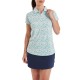 FootJoy Cap Sleeve Lisle dámské polo - Tile Blue/Floral Print