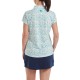 FootJoy Cap Sleeve Lisle dámské polo - Tile Blue/Floral Print