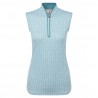 FootJoy Zip Front Tank Printed dámské polo -Tile Blue/White/Peach/