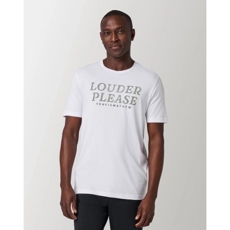 TravisMathew Louder Please Tee pánské volnočasové tričko - White