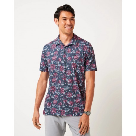 TravisMathew Featherweight Flourish pánské polo - Mood Indigo/Vintage Indigo
