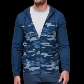 TravisMathew Camo Tech Hoodie pánská golfová mikina - Blue Nights