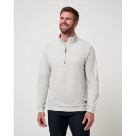 TravisMathew Cloud Sweater Quarter Zip pánská mikina - Heather Grey