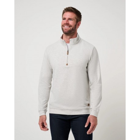 TravisMathew Cloud Sweater Quarter Zip pánská mikina - Heather Black