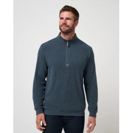 TravisMathew Cloud Sweater Quarter Zip pánská mikina - Heather Navy