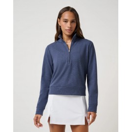 TravisMathew Cloud Fleece1/2 Zip dámská mikina - Heather Navy