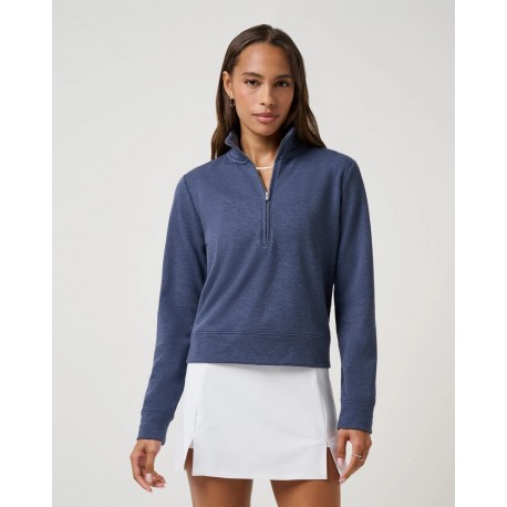 TravisMathew Cloud Fleece1/2 Zip dámská mikina - Heather Navy