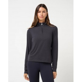 TravisMathew Skyloft Light Zip Long Sleeve dámské polo - Heather Black