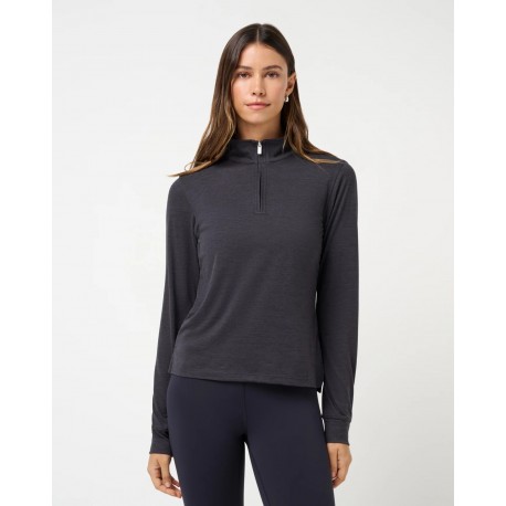 TravisMathew Skyloft Light Zip Long Sleeve dámské polo - Heather Black